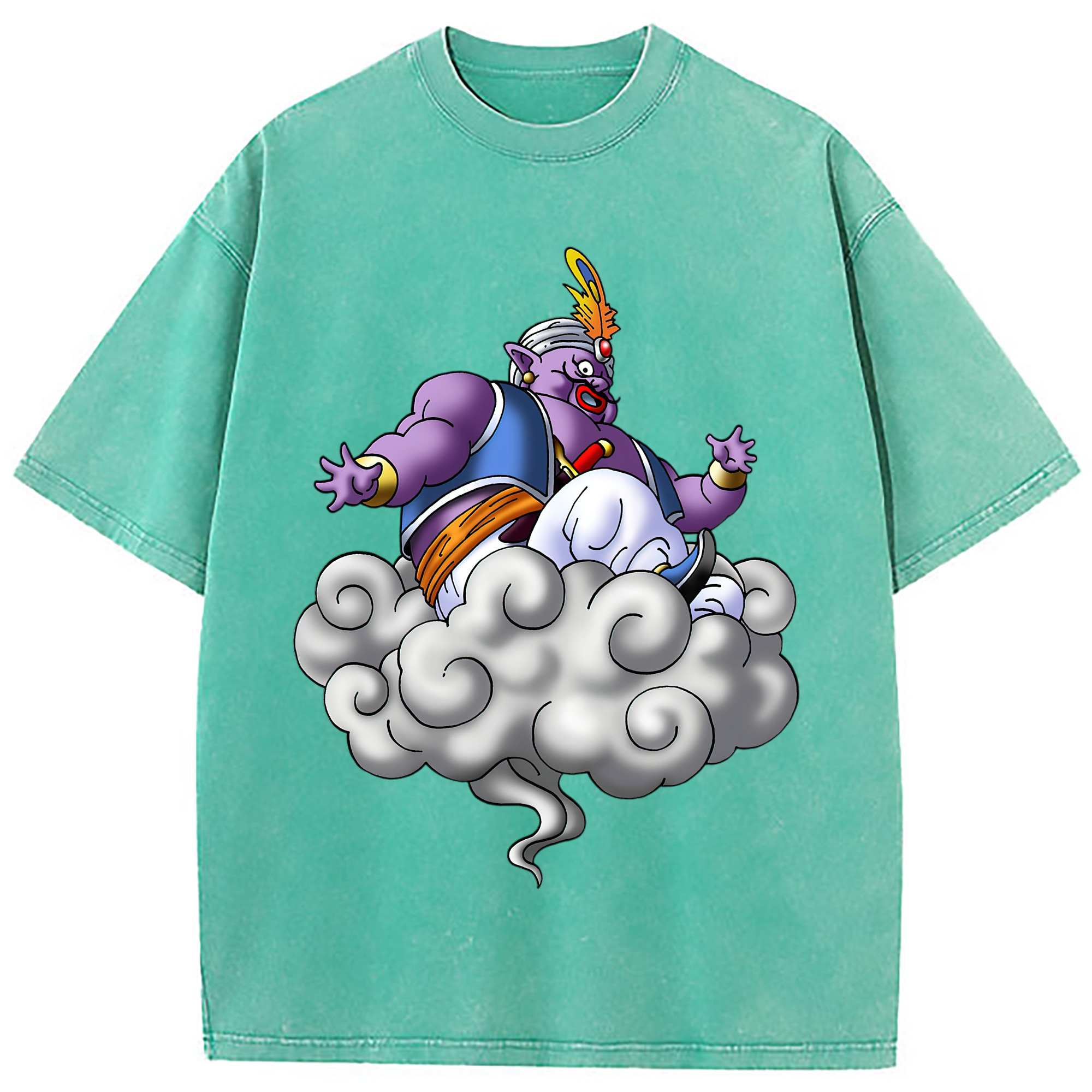 （画像用） ドラゴンクエスト Doragon Kuesuto Dragon Quest 綿100% ヴィンテージ風 半袖Tシャツ（フロントプリント）